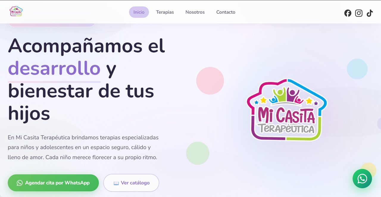 Web de un centro terapéutico infantil
