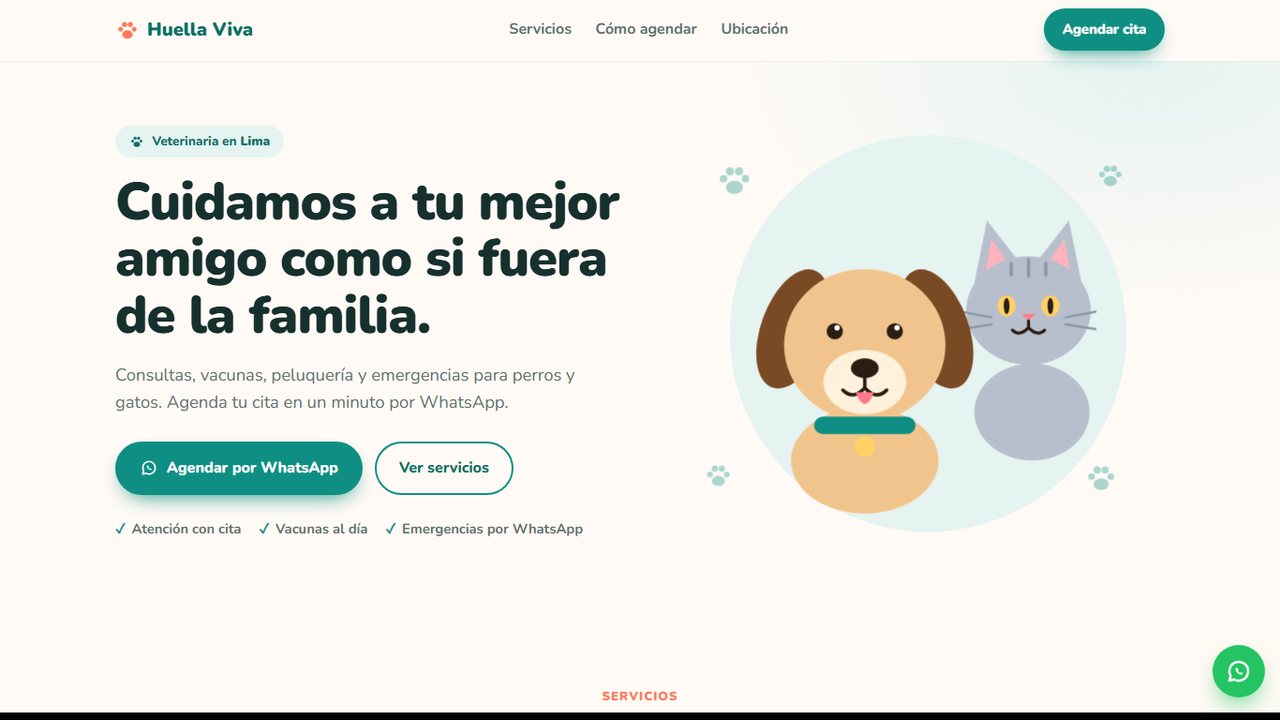 Prototipo de web para una veterinaria